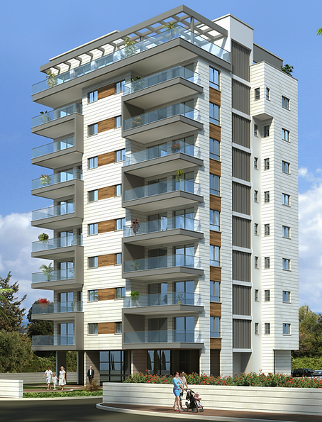 חצר משותפת מתוכננת בפרויקט מגורים בצפון