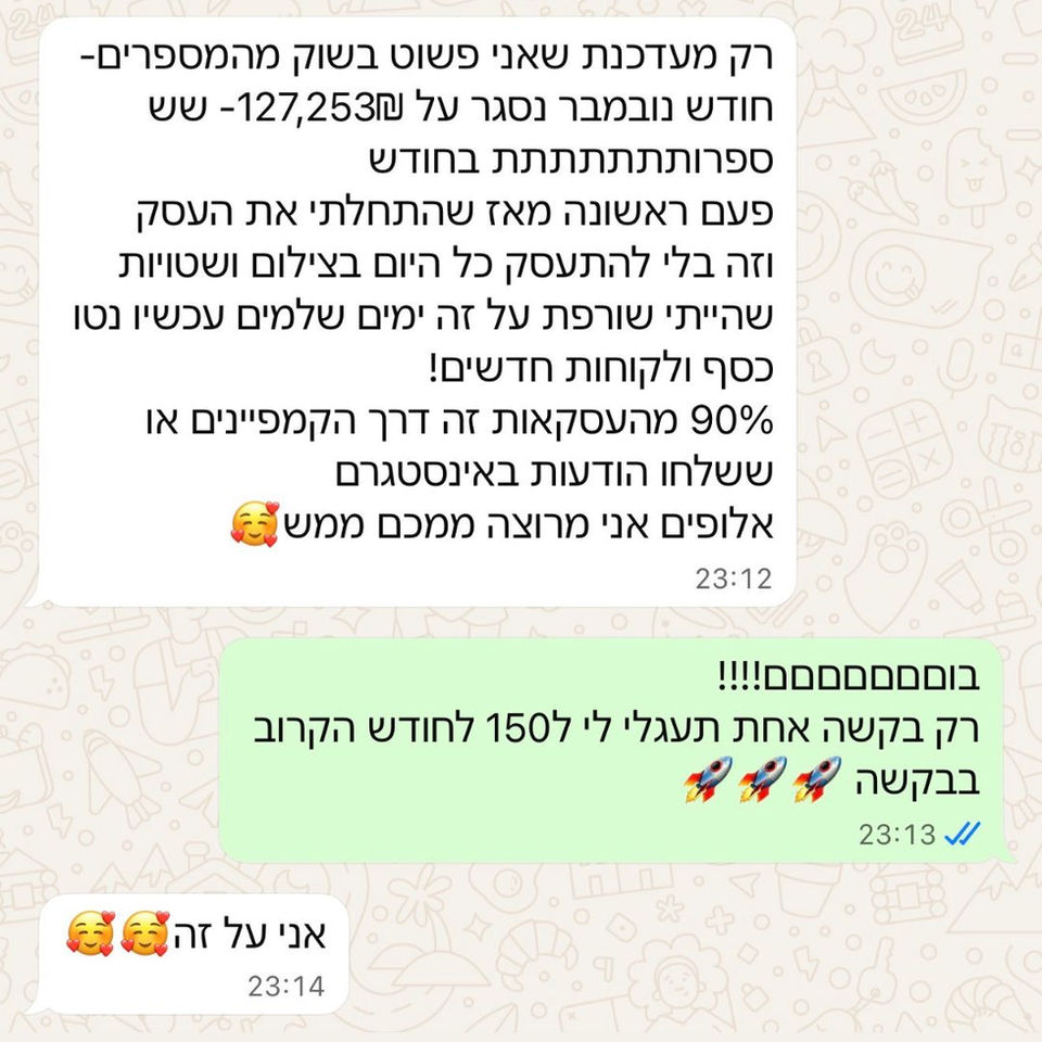 פופ אנד פלאן | Pop & Plan – הודעה אותנטית מלקוח פעיל