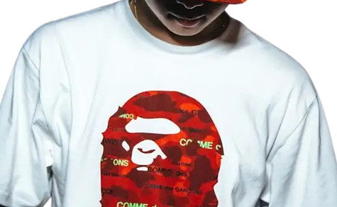 BAPE Sta T-Shirt mit rotem Logo als Hypebrand-Piece im Streetwear-Kontext