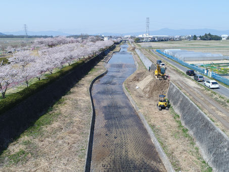 【空撮】大山川浚渫工事 施工中