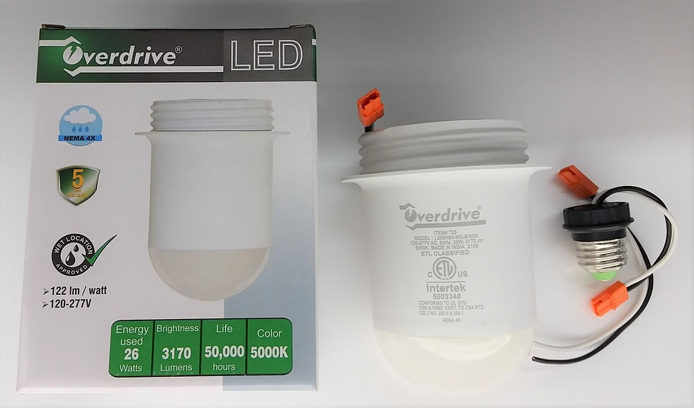 Overdrive 725 EH80 LED 5000K 26W Jar Fixture