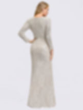 Thumbnail: Time for Shimmer Long Sleeve Dress in Rose Gold