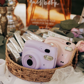 Polaroid guest book at wedding