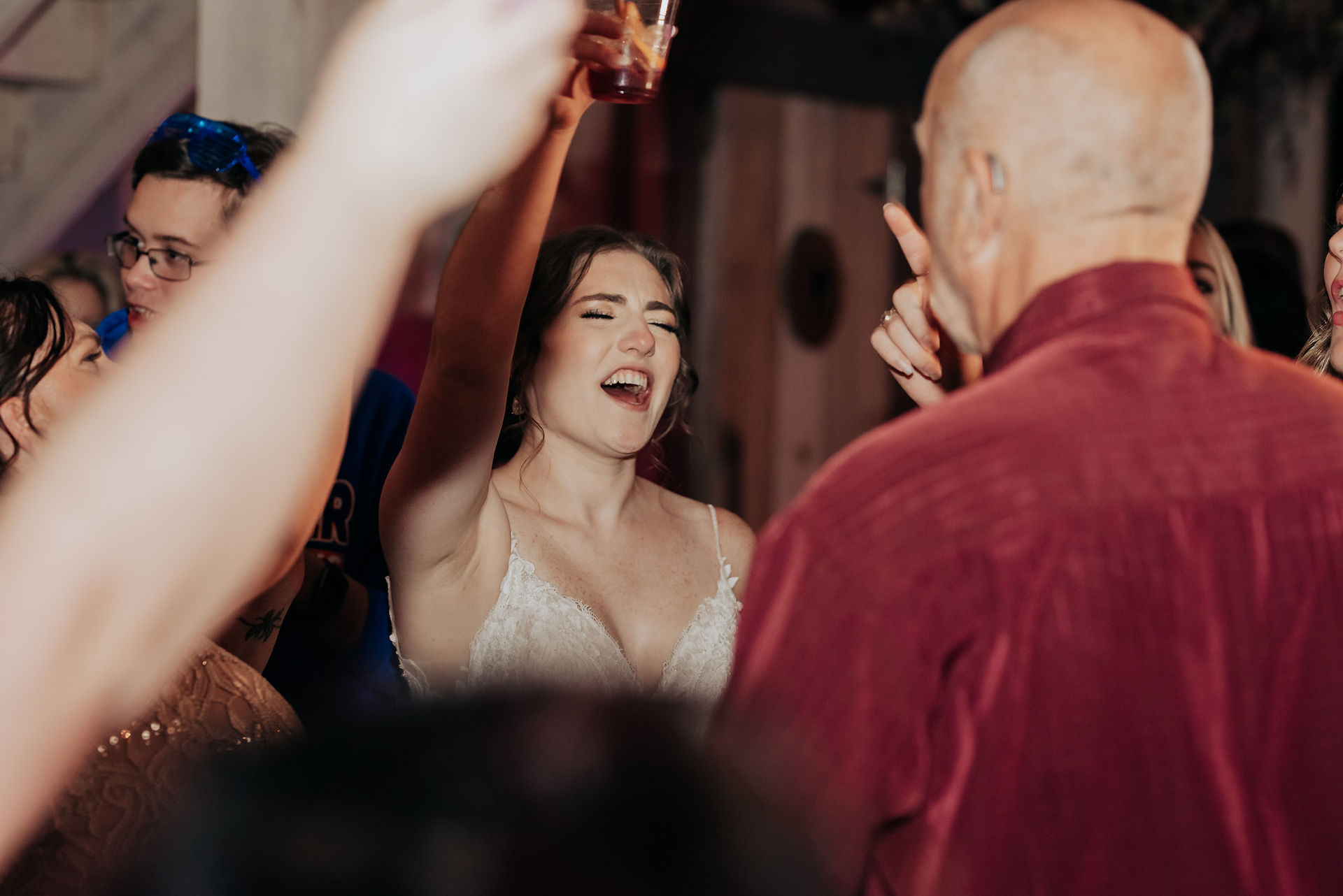 wedding reception at the side porch venue