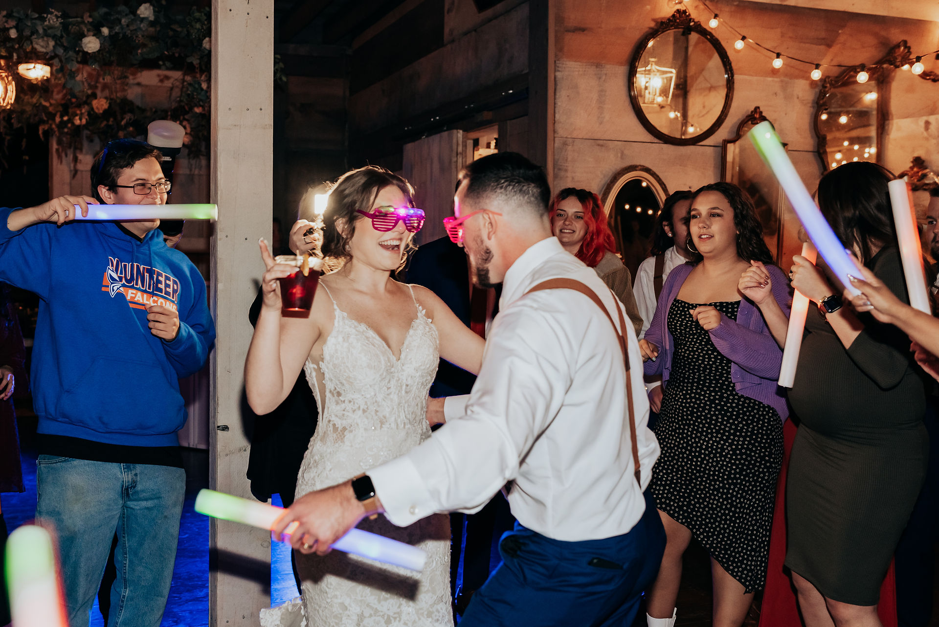 wedding reception at the side porch venue