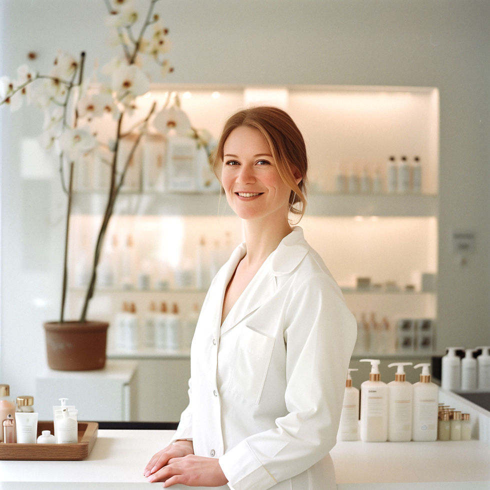 Smiling Woman in Clinic