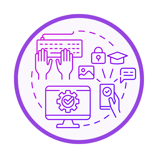 Purple Digital Equity Devices Icon in circle