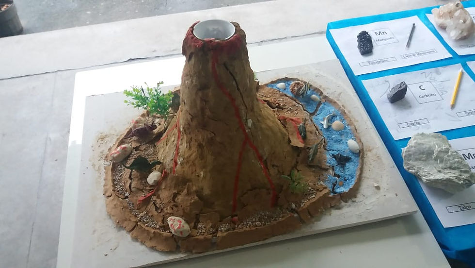 Maquete de vulcão