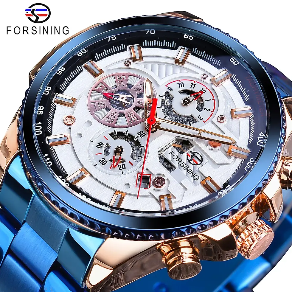 Thumbnail: Forsining 2019 3 Dial Calendar Multifunction Military Luminous Hand Mens