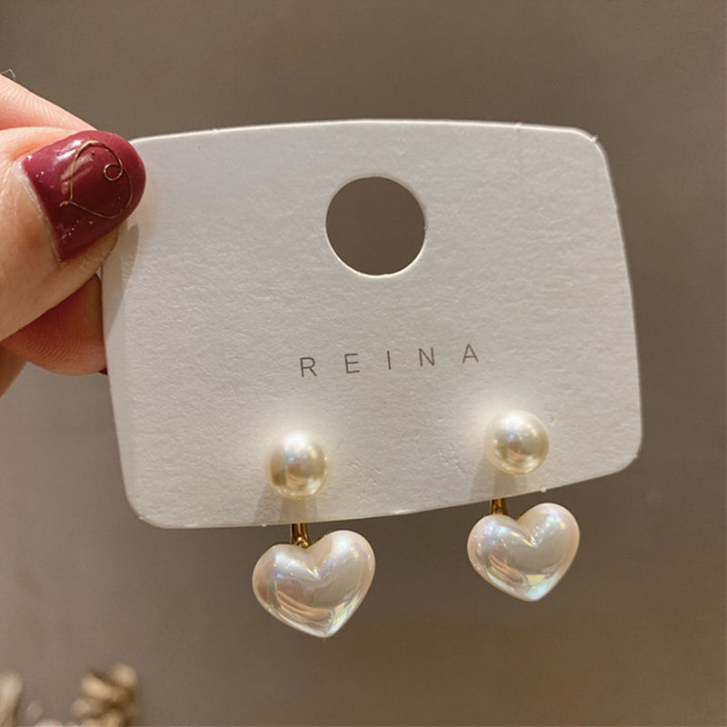Thumbnail: New Fashion love Heart Pearl Earrings for Women Sweet Elegant Temperament Drop E