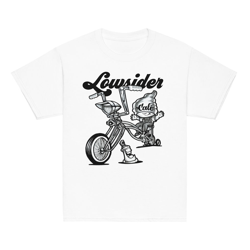 Thumbnail: White t-shirt with Lowrider bike and Culo text graphic