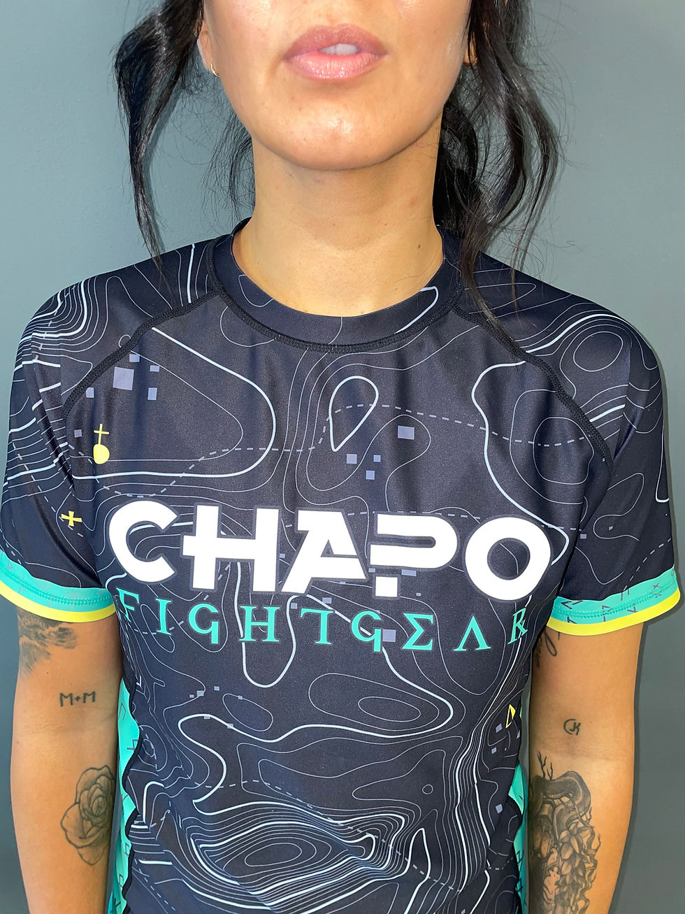 Thumbnail: CHAPO RASHGUARD [BLACK/TURQ]