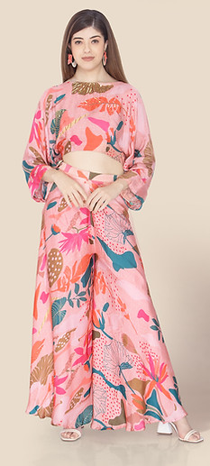 Tropical Abstract Print Co-ord  Palzo Set