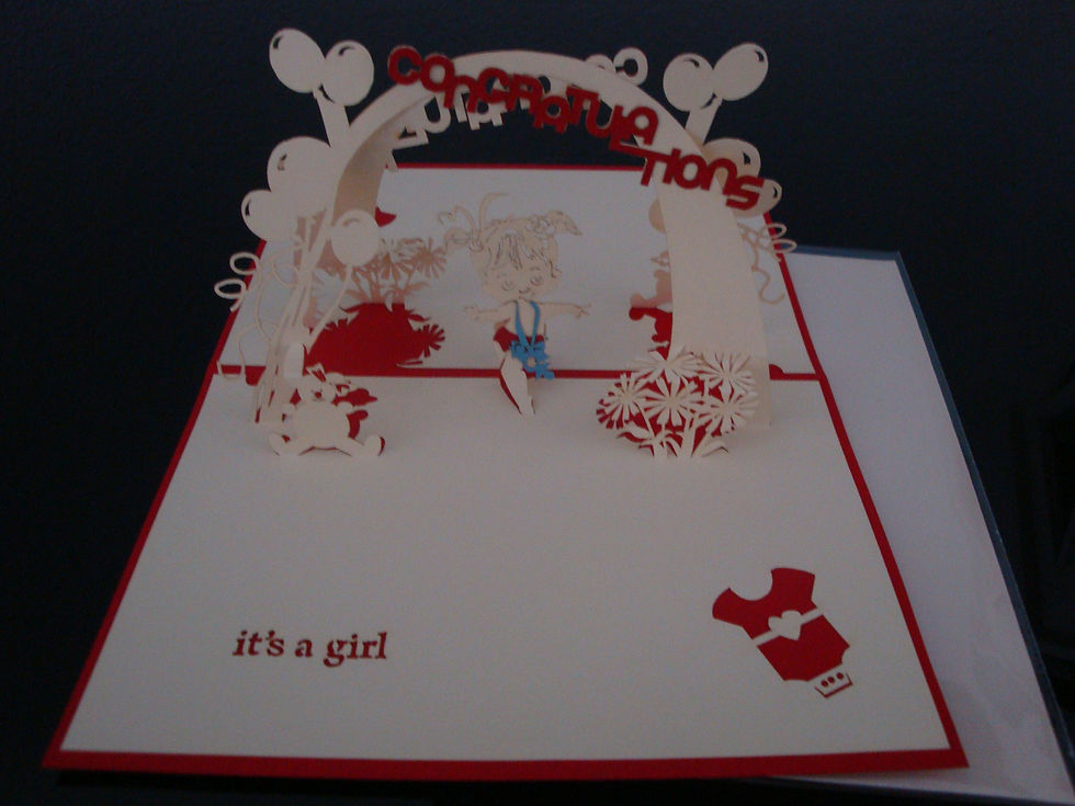 Miniaturbild: Pop up Karte - Geburtskarte Mädchen