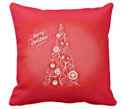 Red Christmas Tree Throw Pillow