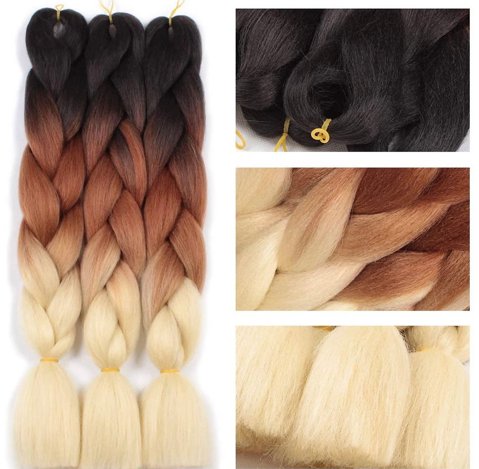 Miniatura: 5pcOmbre Braiding Hair 24 Inch Extensions for Braiding Hair (Black-Brown-Blond