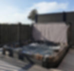 A hot tub in decking