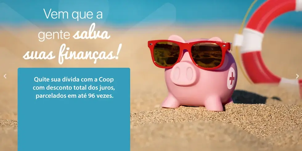 Banner com porco de óculos na praia