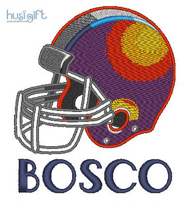 Football Helmet Bosco Embroidery Design