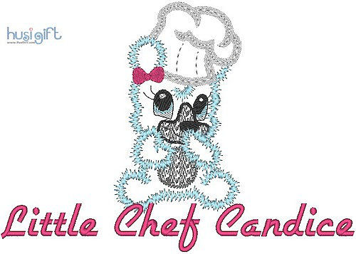 Chef Bear Little Chef Candice Embroidery Design