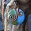 Thumbnail: Curly copper and enamel pendant - green/blue
