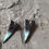 Thumbnail: Black and mint green triangle earrings
