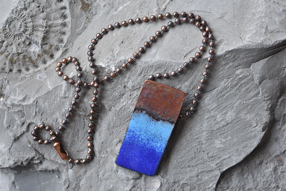 Thumbnail: Boho beach enamel pendant