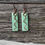 Thumbnail: Green zigzag copper enamel earrings