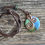 Thumbnail: Curly copper and enamel pendant - green/blue
