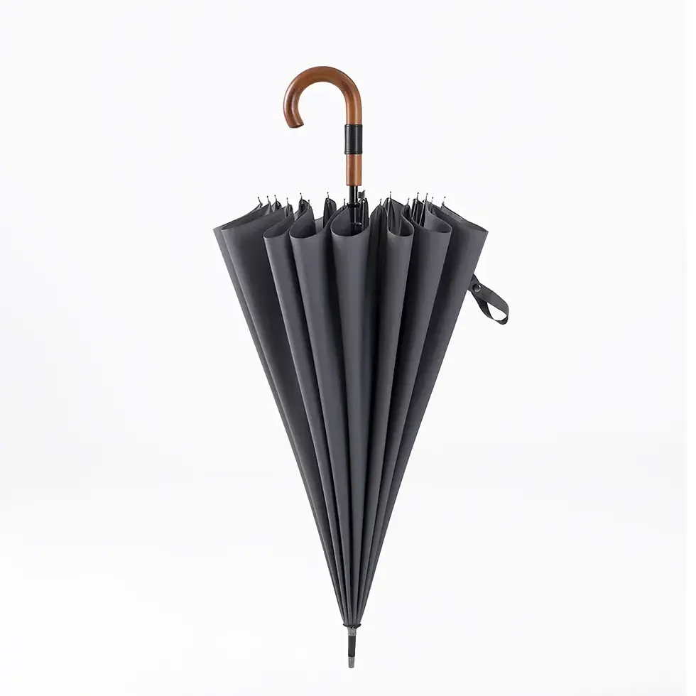 Miniaturbild: Parachase Big Umbrella Wooden Windproof 16 Ribs Business Japanese Long Handle