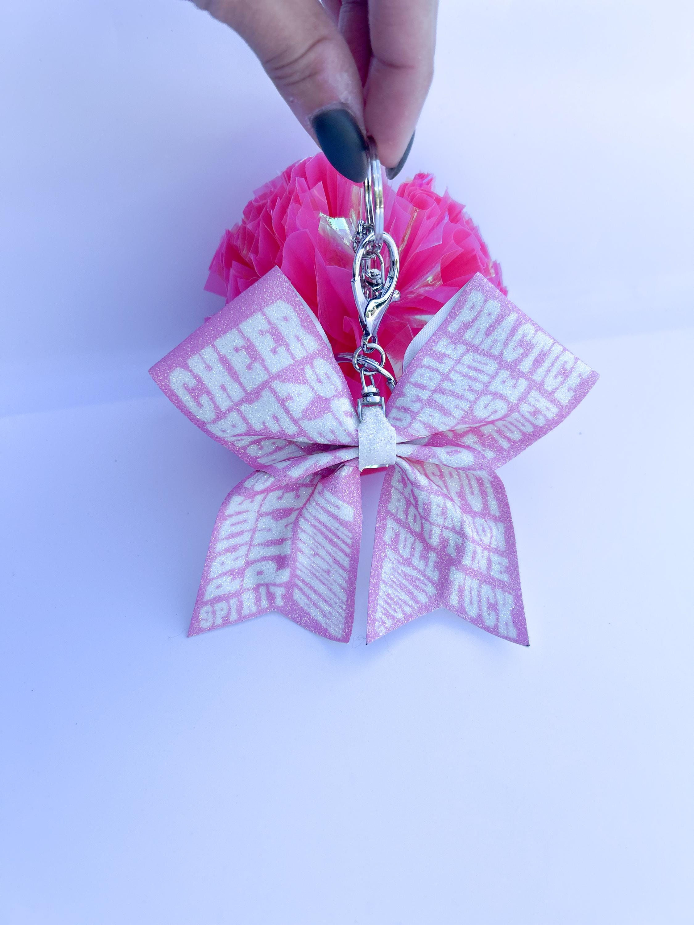 Pom Pom Bow Keychain