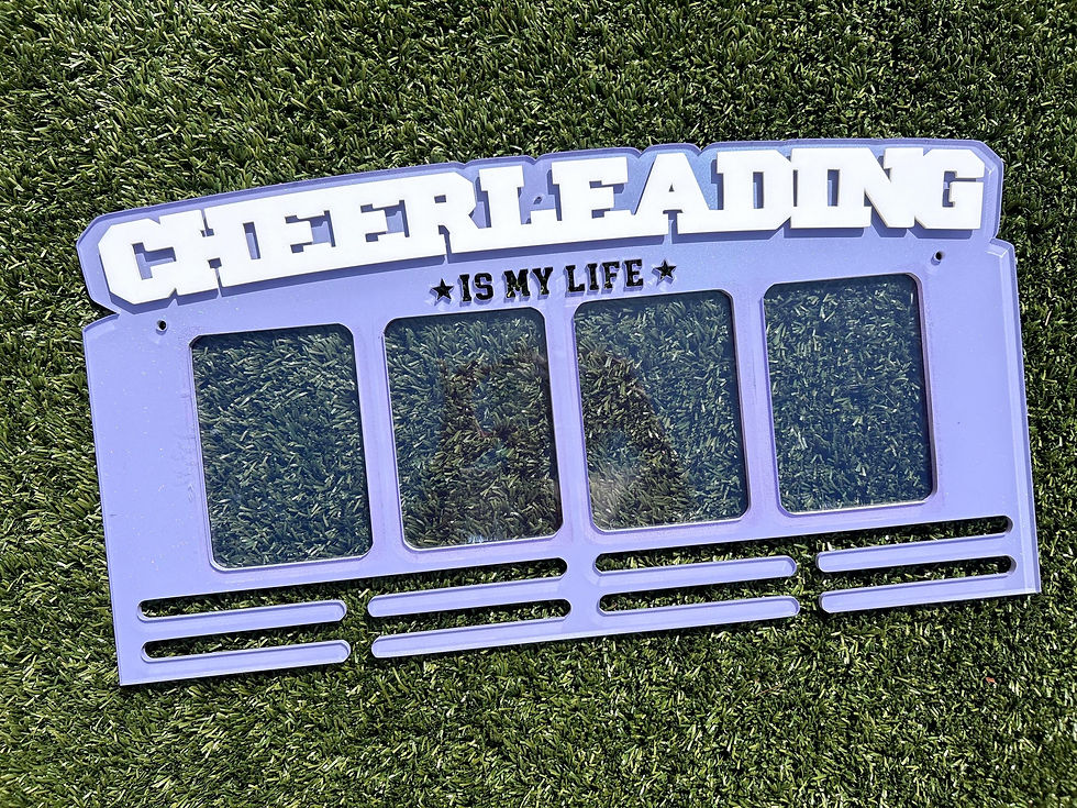 Thumbnail: Two Tone Large Cheerleading medal holder sign