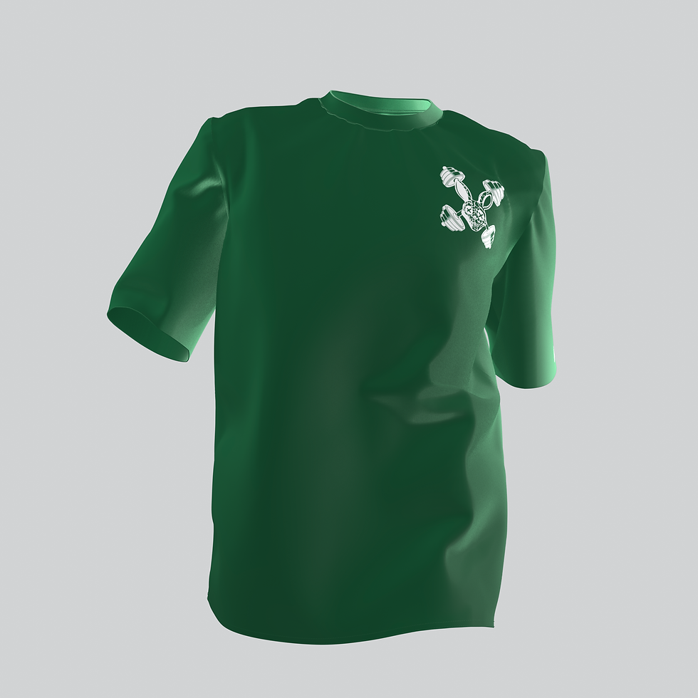 Thumbnail: 38 - RABBIT Tee - White on Green