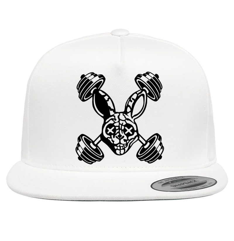 5 - RABBIT Snapback - Single Black on White