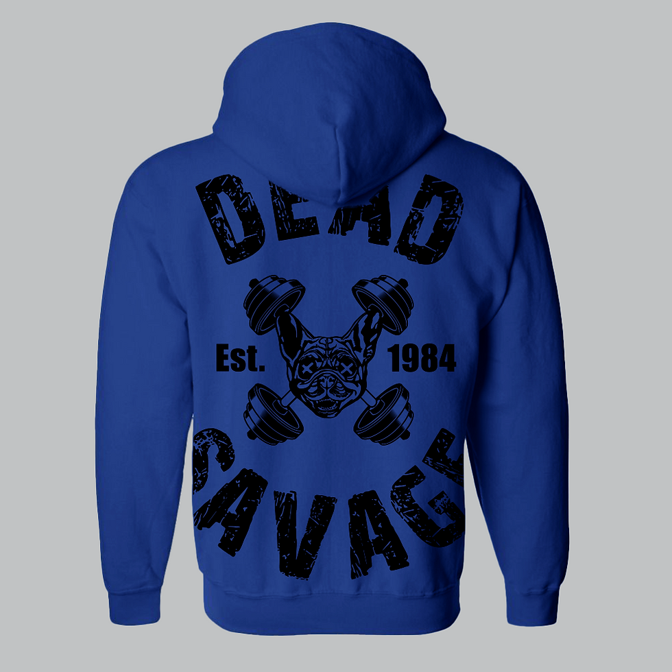 Thumbnail: 27 - BULLY Zip-up Hoodie - Black on Royal Blue