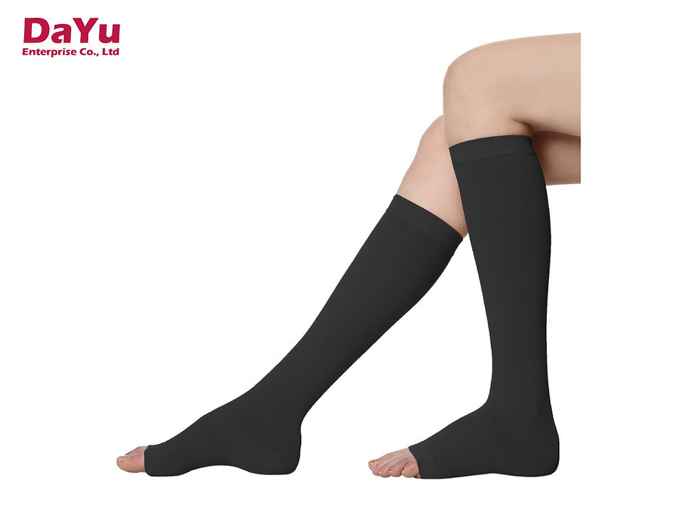 Thumbnail: Knee High Compression Stockings Open Toe