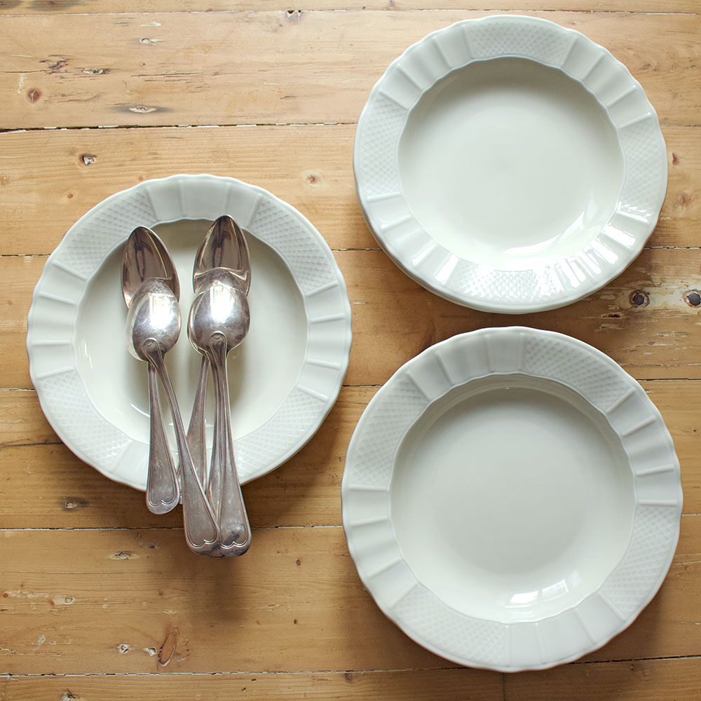 Set de 6 assiettes creuses porcelaine de Limoges