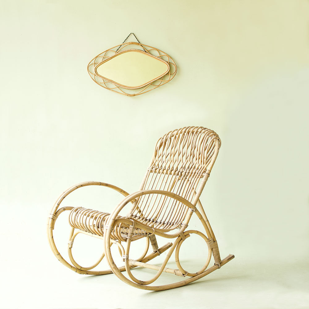 Rocking chair en rotin