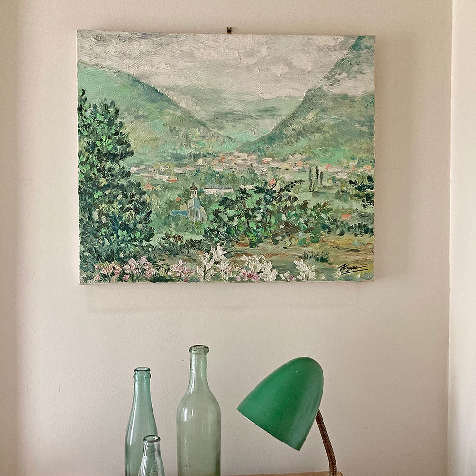 Miniature : Toile paysage Bannière de Luchon 1969