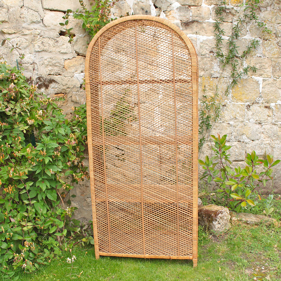 Miniature : Grande bibliothèque en osier vintage