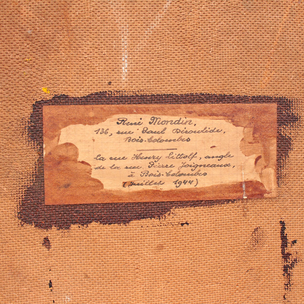 Miniature : Huile sur isorel par R.Mondin 1944