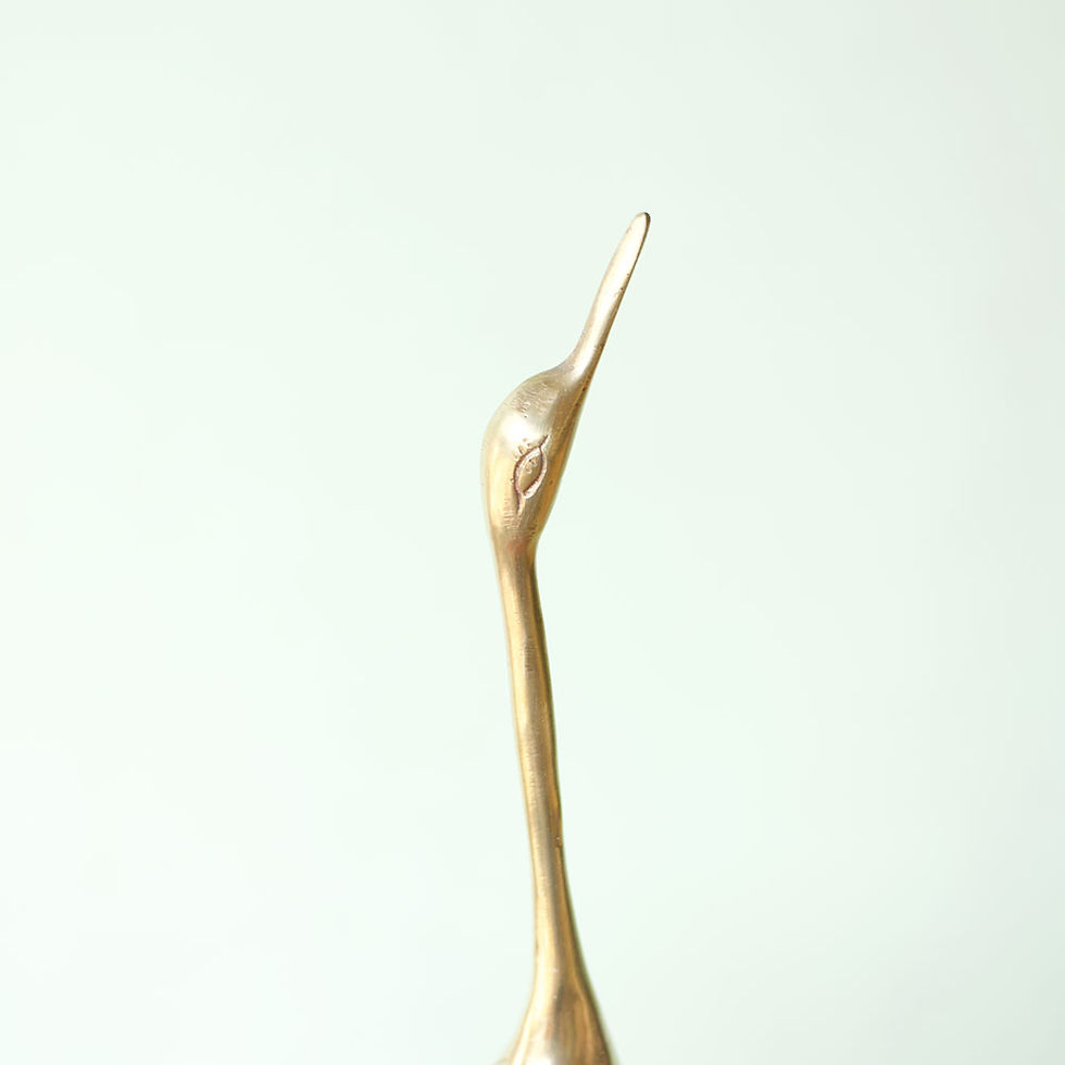 Miniature : Héron en laiton