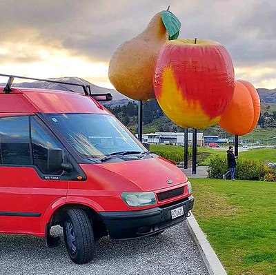 Big Red Campervan in Cromwell