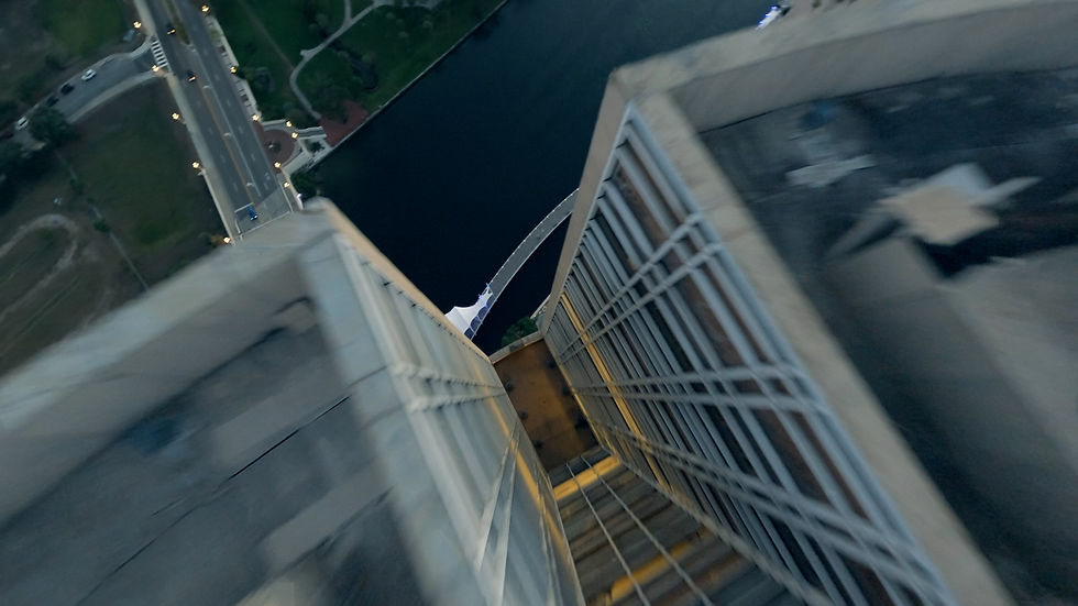 FPV Drone Shot of Sykes Building in Downtown Tampa Bay