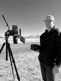 Max Aldrich operating camera setup during Boot Barn Westward campaign filming in Marfa Texas