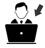Vector of man at laptop