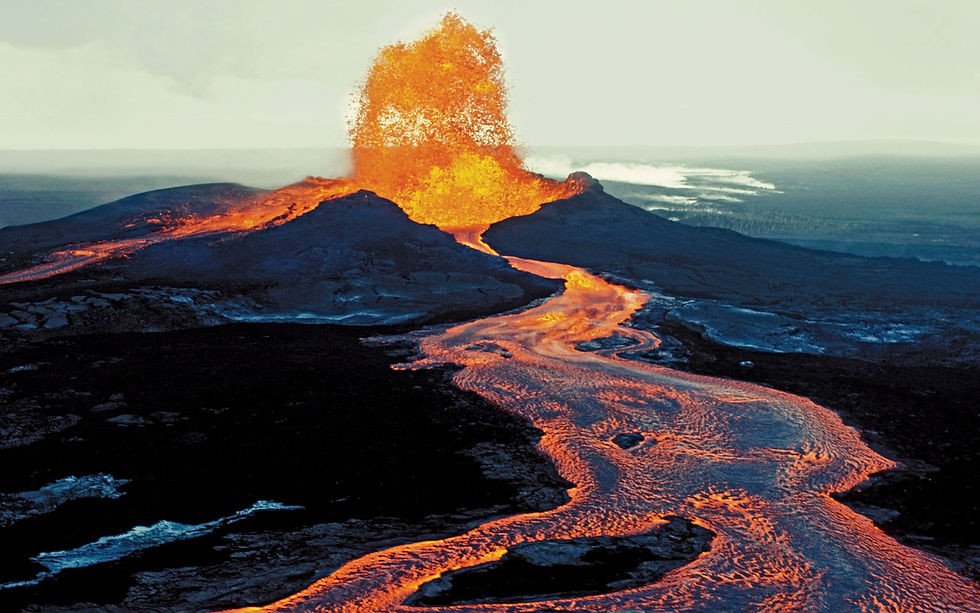View of Kilauea, the worlds most active volcano.