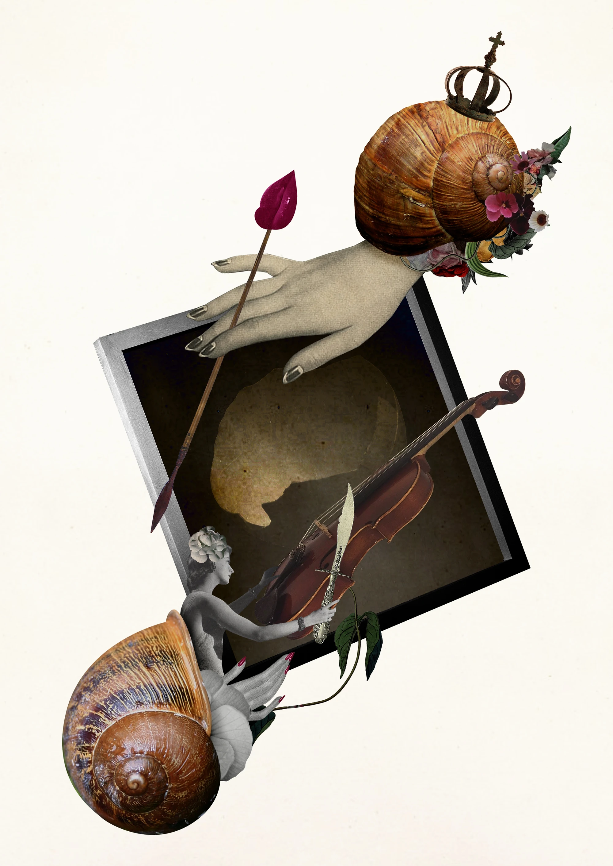 映画 空の瞳とカタツムリ ポストカードコラージュアートワーク