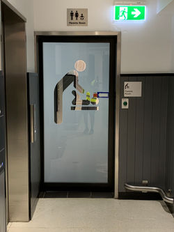 Shopping centre toilet signs