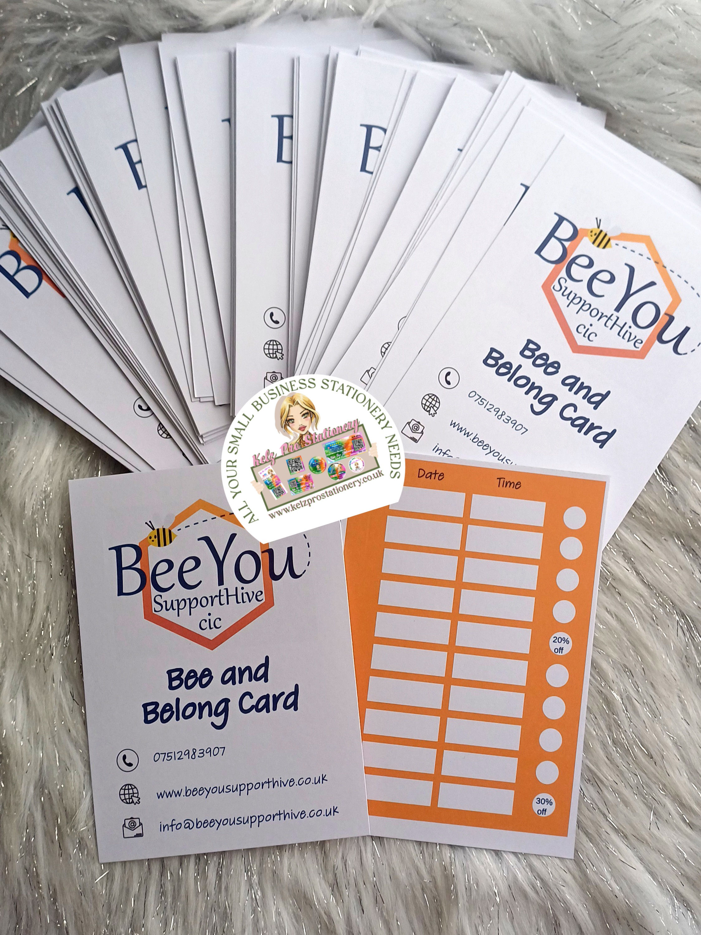Custom appointment & loyalty cards A6 size double-sided